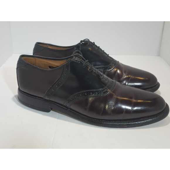 Allen Edmonds Men\'s Shelton 9.5 E Burgandy & Black Saddle shoes main image 10